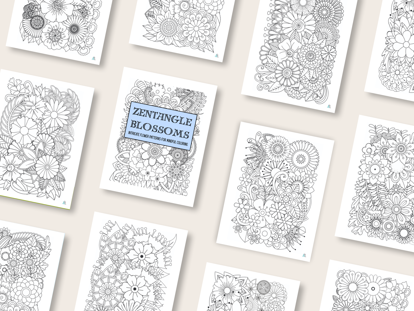 Zentangle Blossoms - Intricate Flower Patterns for Mindful Coloring - Paperback