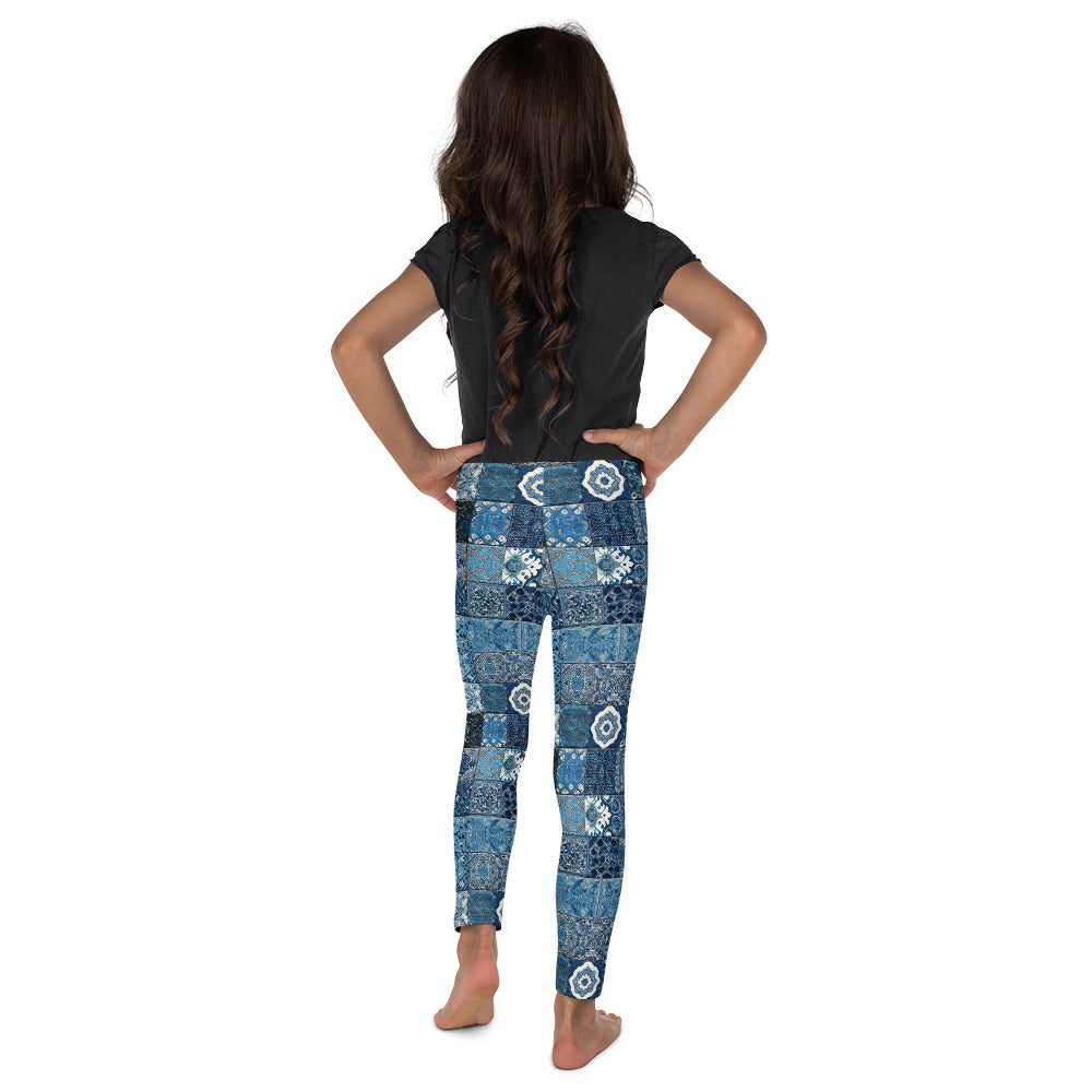Blue Patchwork - Kid's Leggings