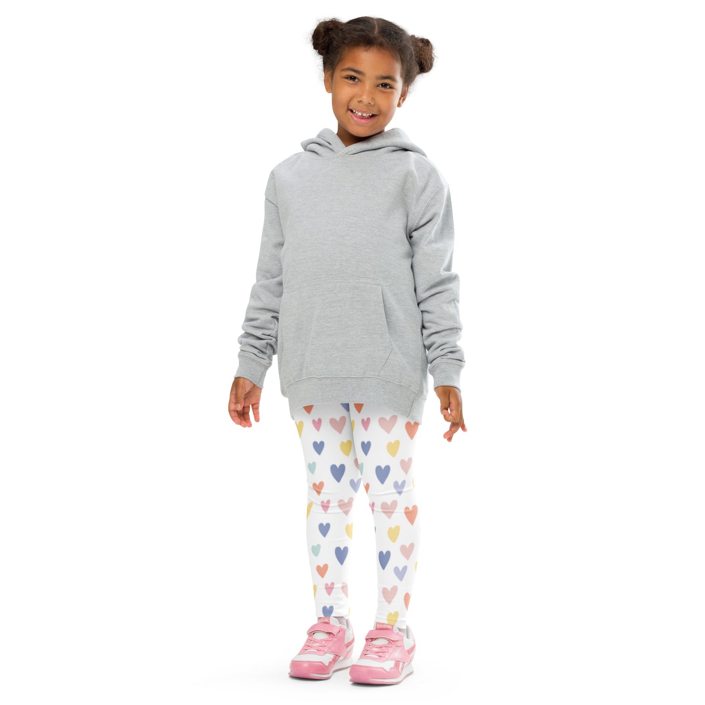 White with Pastel Hearts - Kid's Leggings