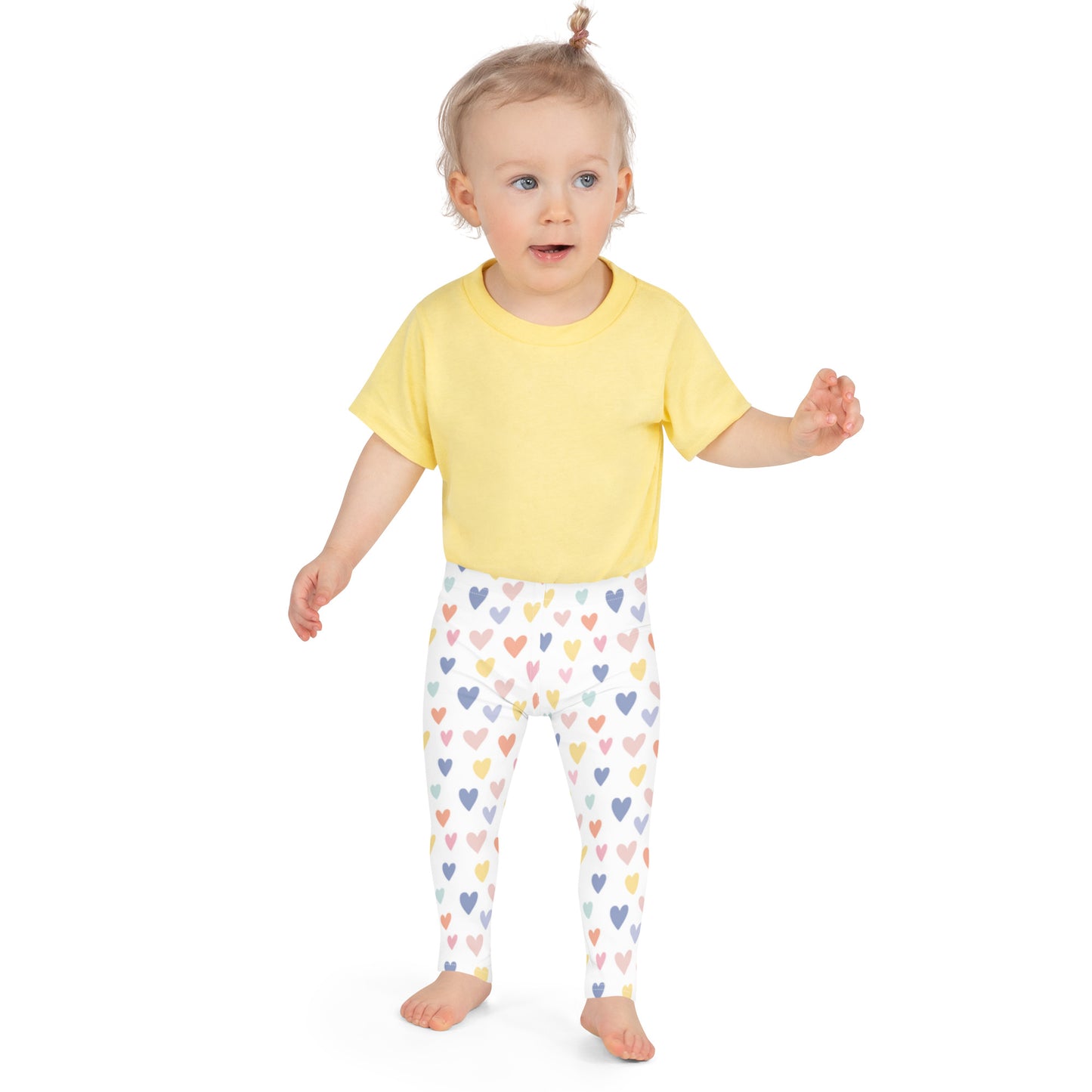 White with Pastel Hearts - Kid's Leggings