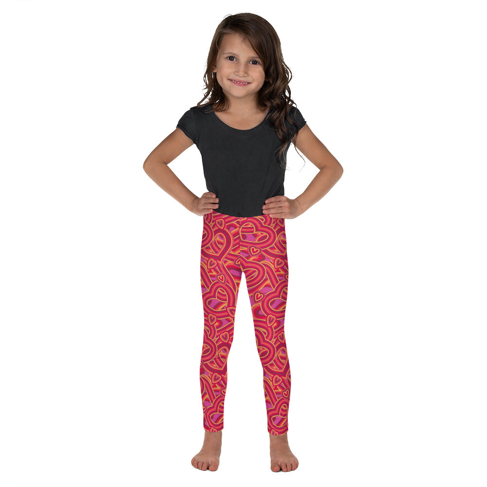 Red Interlocking Hearts - Kid's Leggings