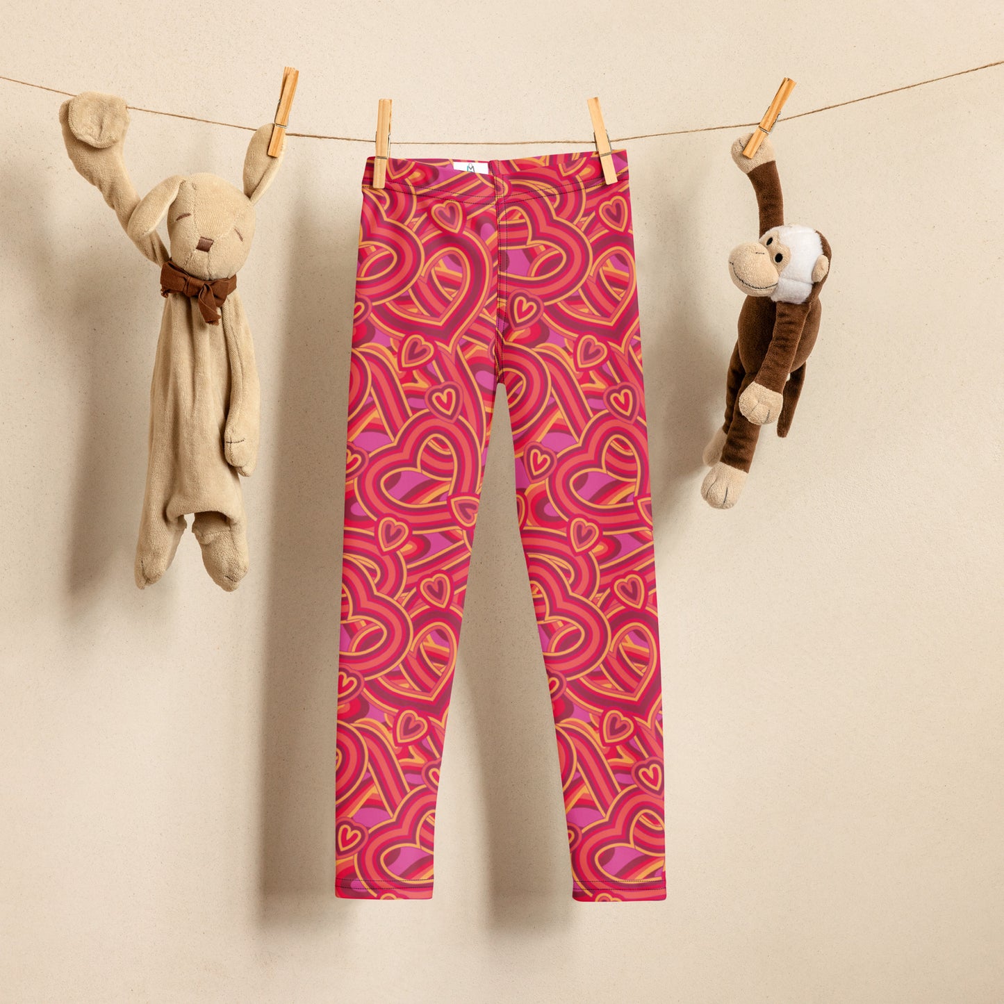 Red Interlocking Hearts - Kid's Leggings