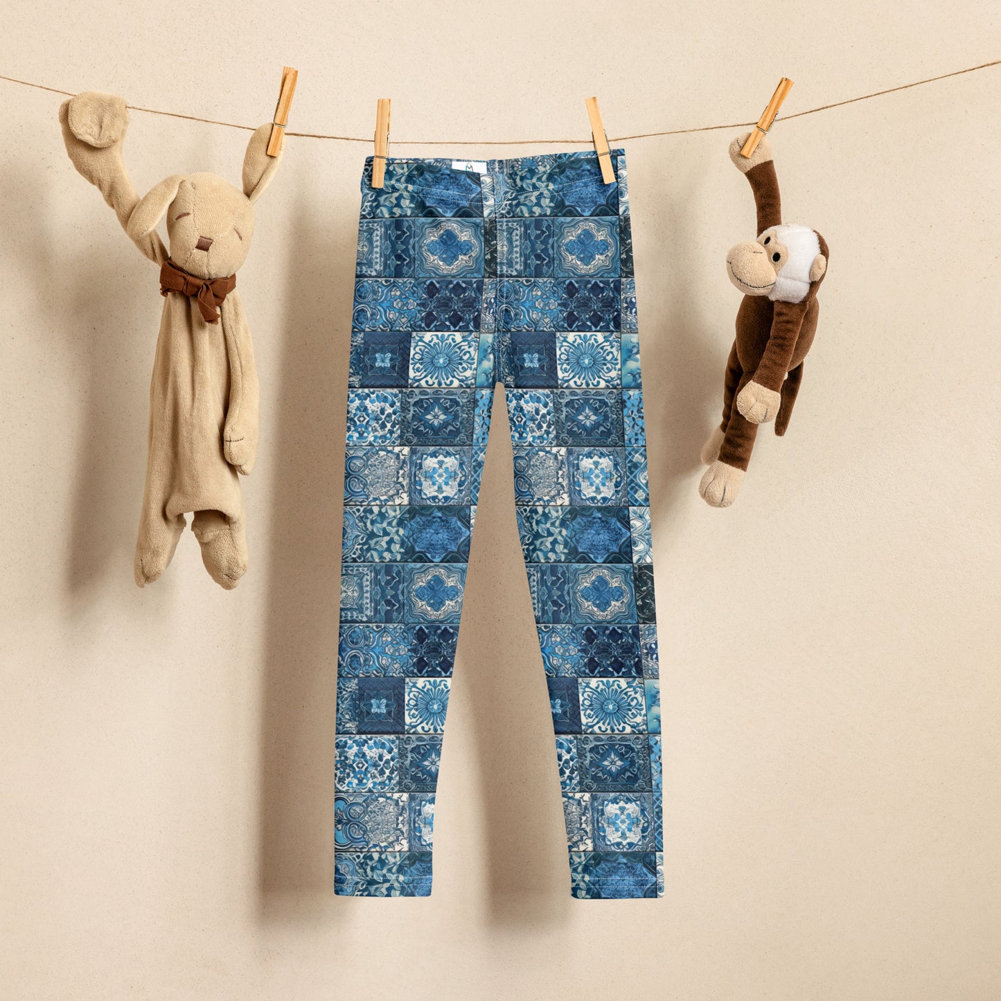 Blue Patchwork - Kid's Leggings
