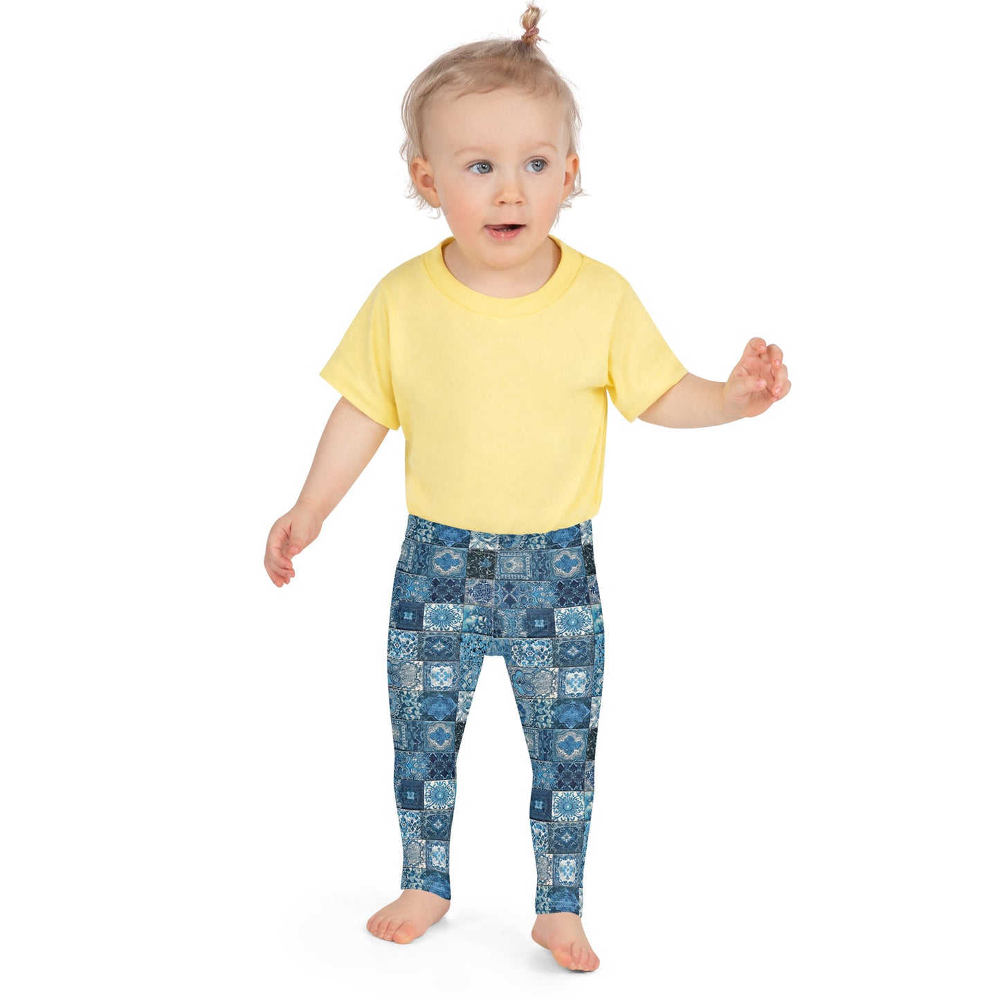 Blue Patchwork - Kid's Leggings