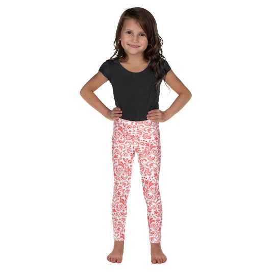 Red Watercolor Swirls - Kid's Leggings