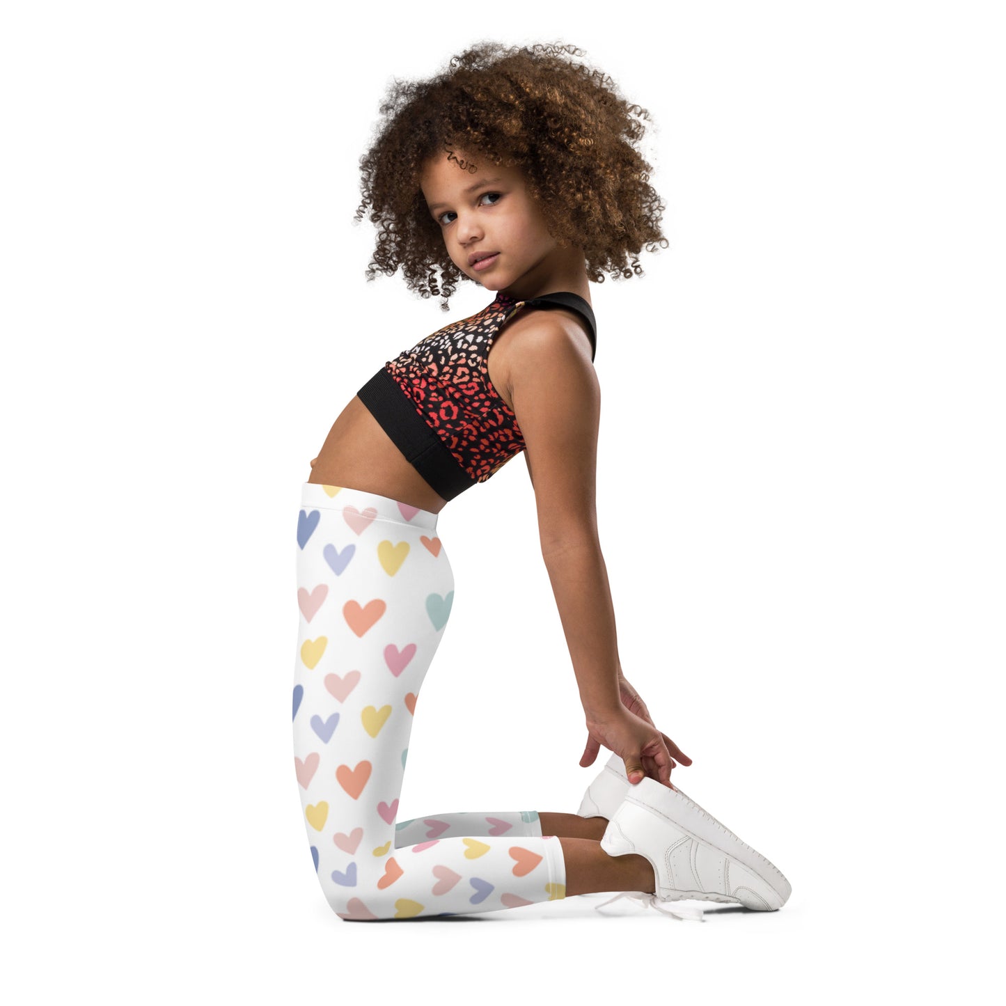 White with Pastel Hearts - Kid's Leggings