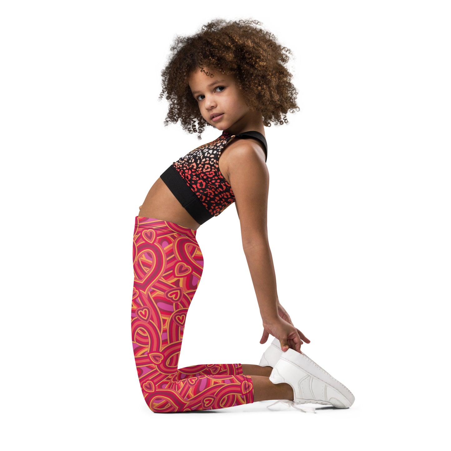 Red Interlocking Hearts - Kid's Leggings