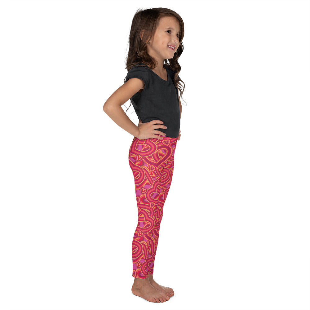 Red Interlocking Hearts - Kid's Leggings
