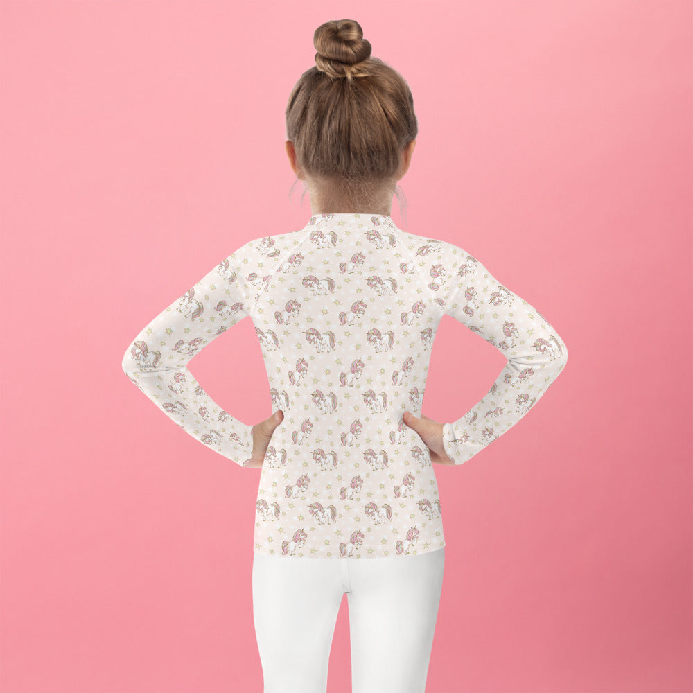 Pink Unicorn Pattern - Kids Rash Guard