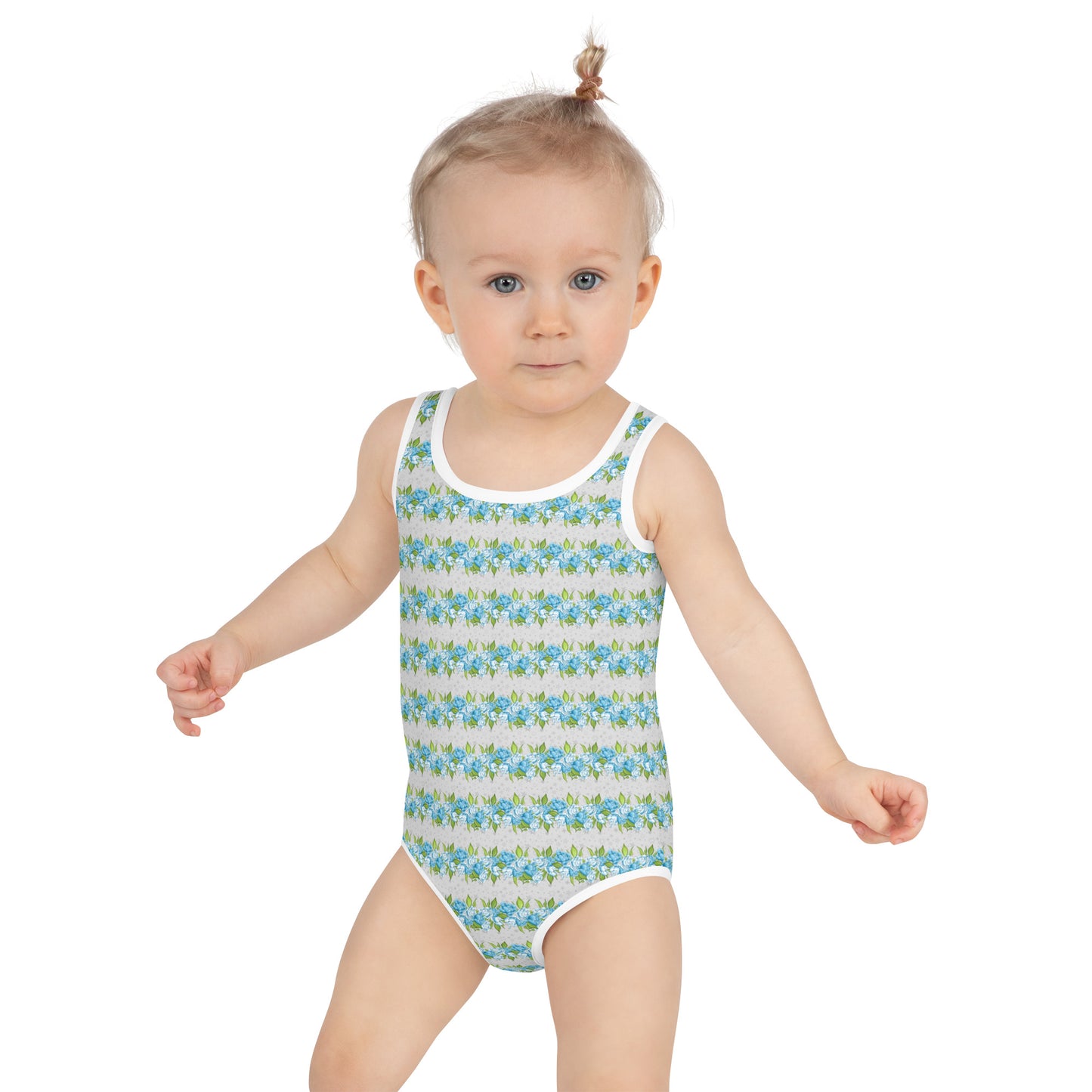 Rows of Blue Flowers - Kids Swimsuit