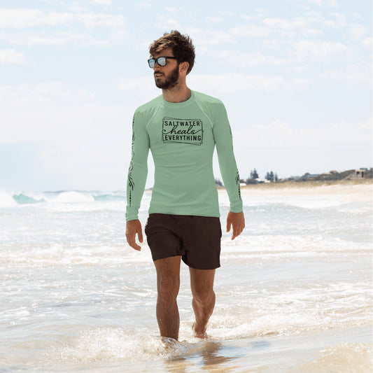 Saltwater Heals Everything - Green - Men's Rash Guard