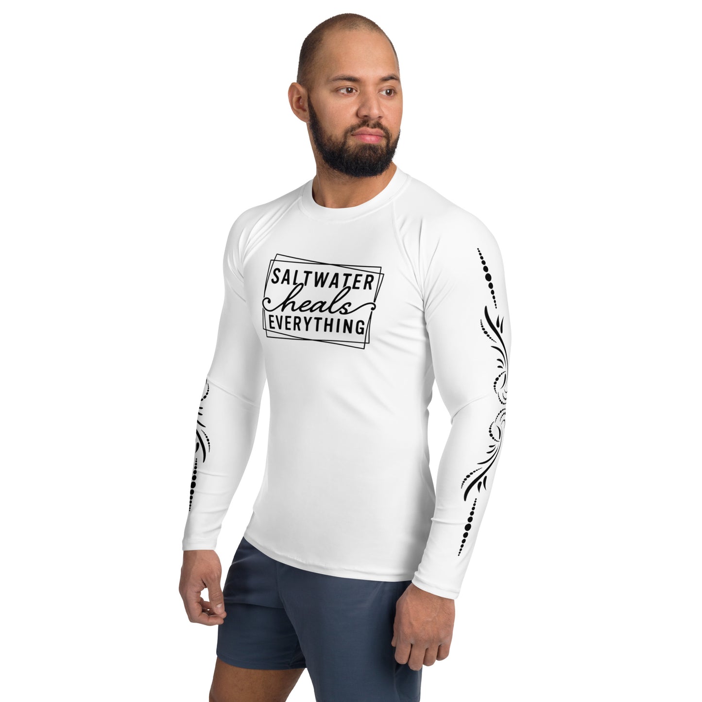Saltwater Heals Everything - White - Men's Rash Guard