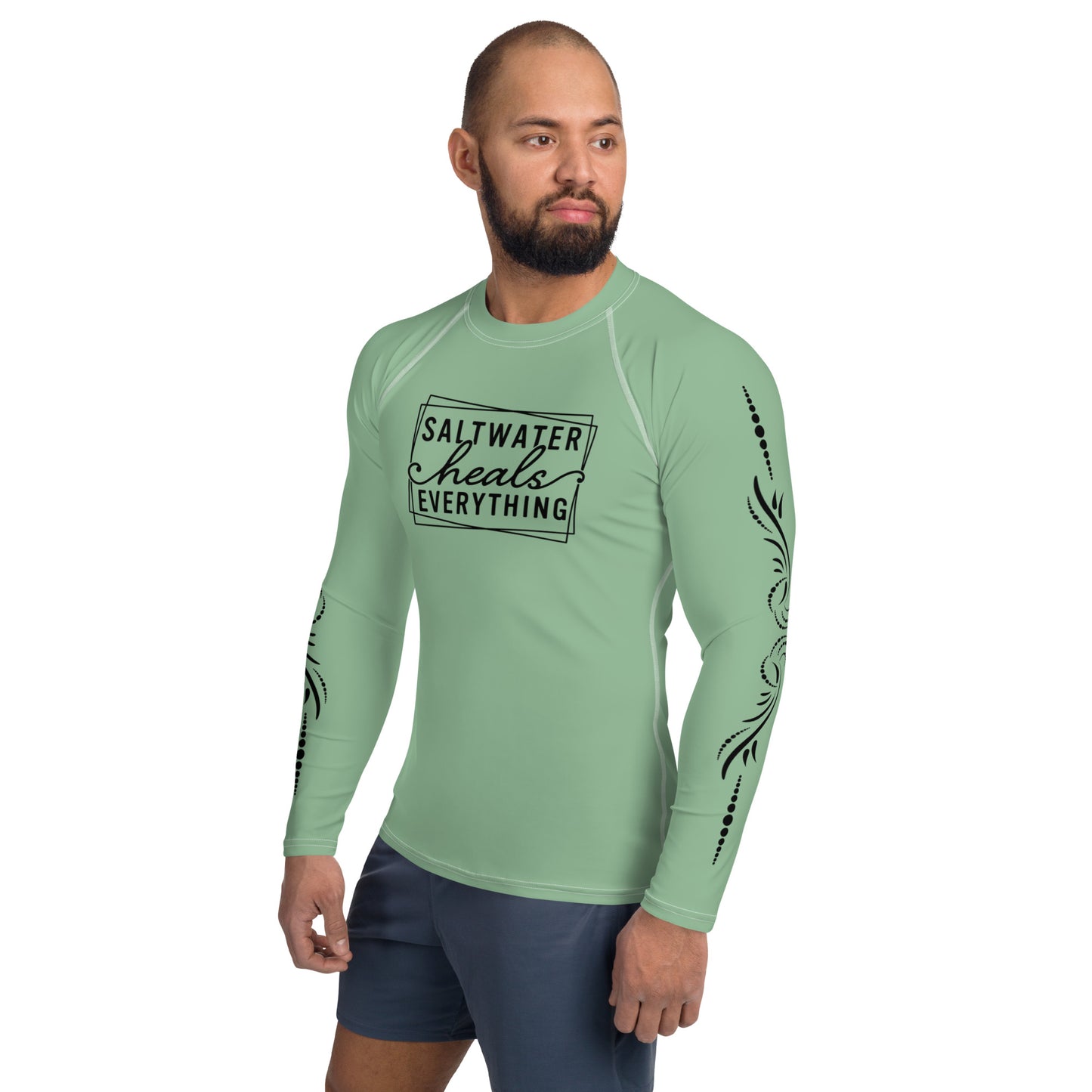 Saltwater Heals Everything - Green - Men's Rash Guard