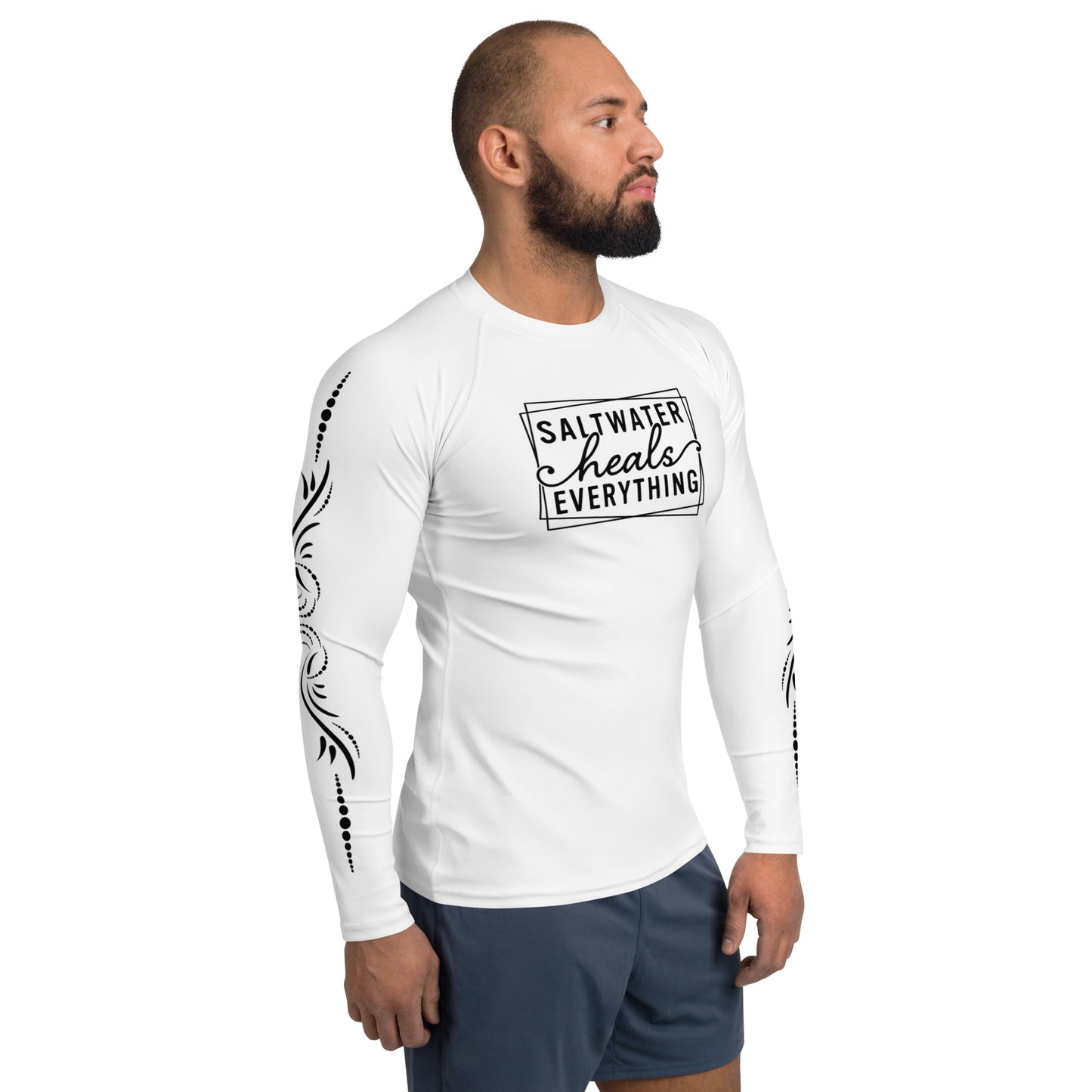 Saltwater Heals Everything - White - Men's Rash Guard