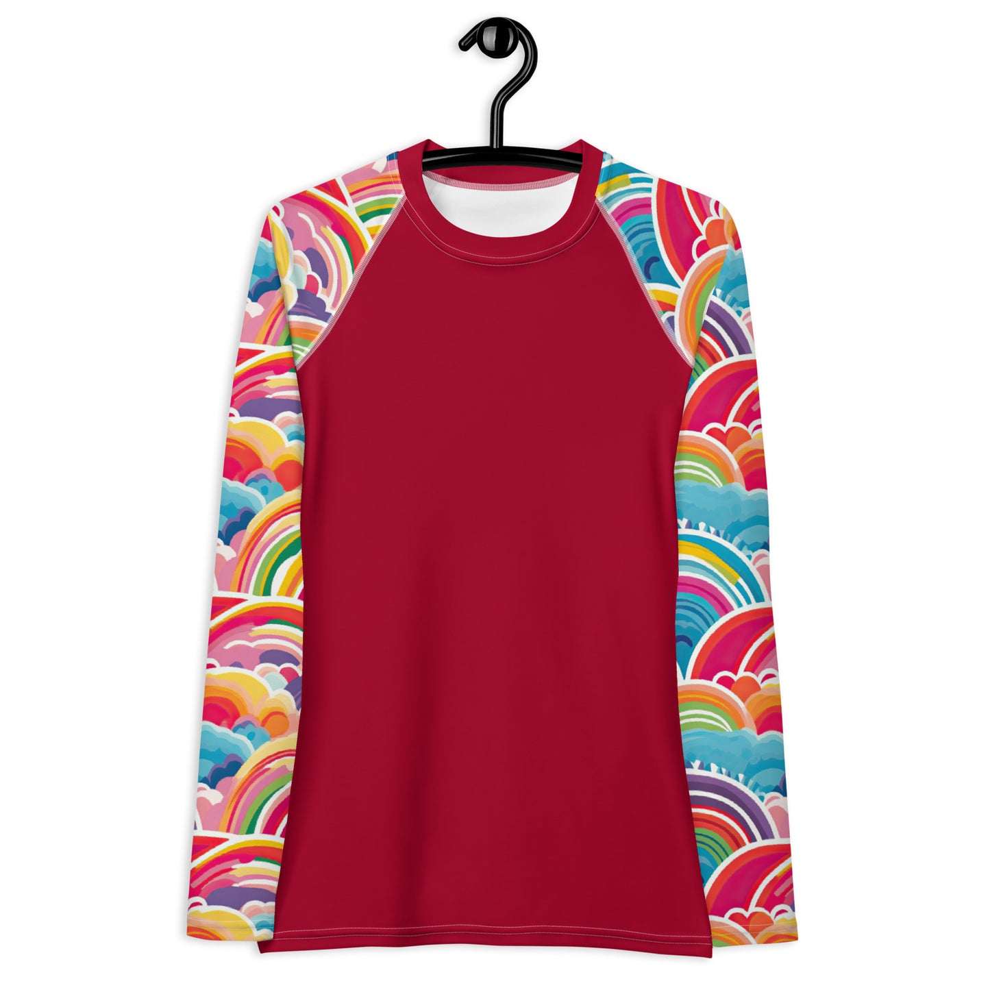 Rainbow Sleeves and Red Body - Women's Rash Guard