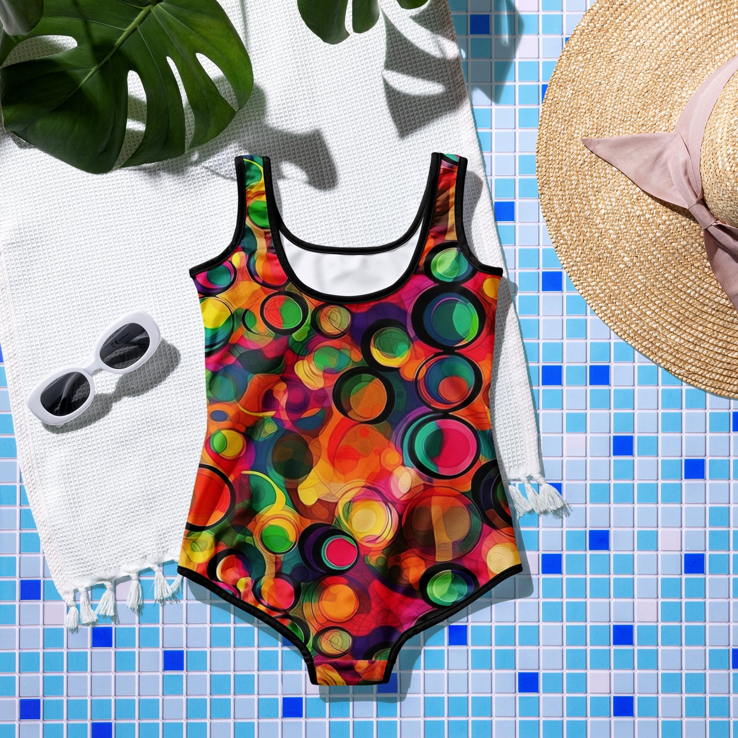 Multicolor Circles - Youth Swimsuit