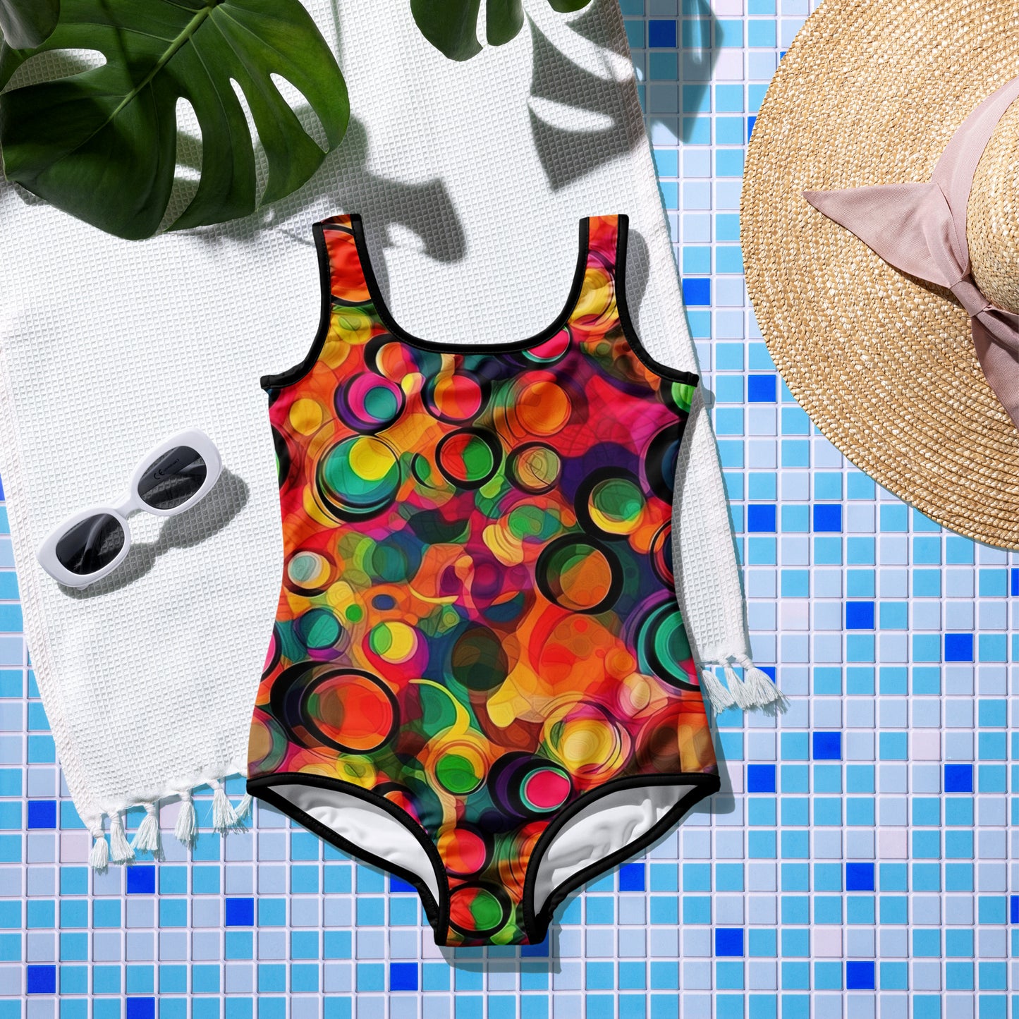 Multicolor Circles - Youth Swimsuit