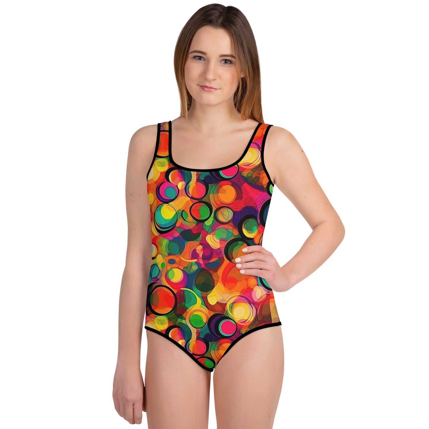 Multicolor Circles - Youth Swimsuit