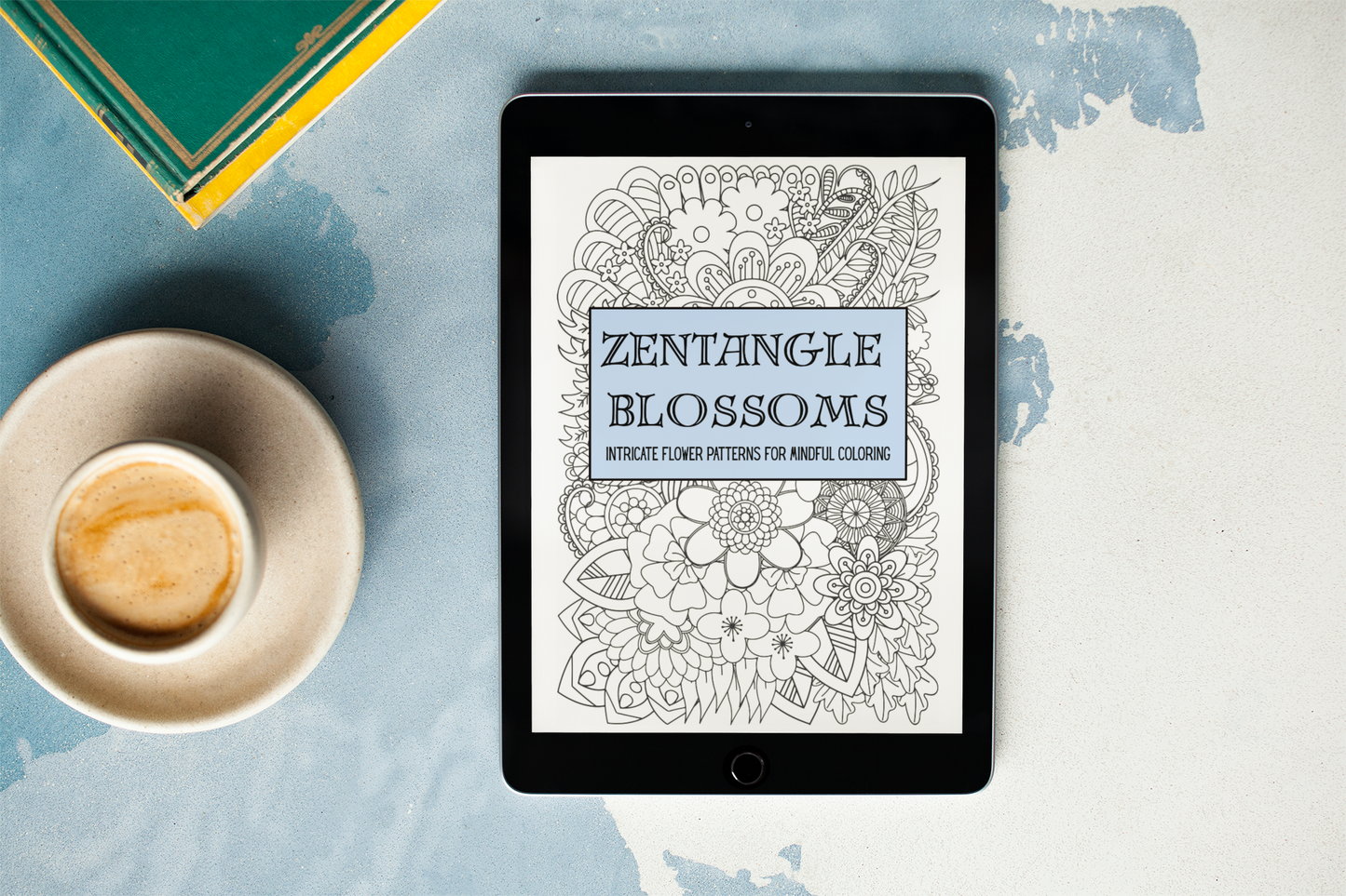 Zentangle Blossoms - Intricate Flower Patterns for Mindful Coloring - Digital Download