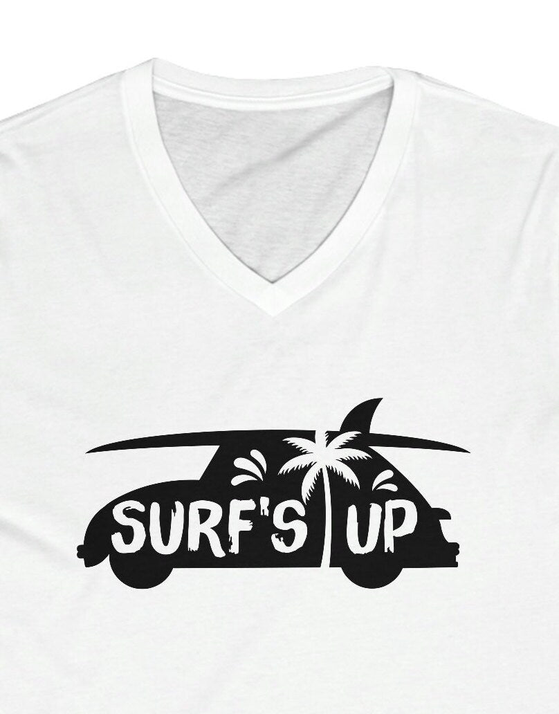 Unisex Jersey Short Sleeve V-Neck Tee - Surf's Up