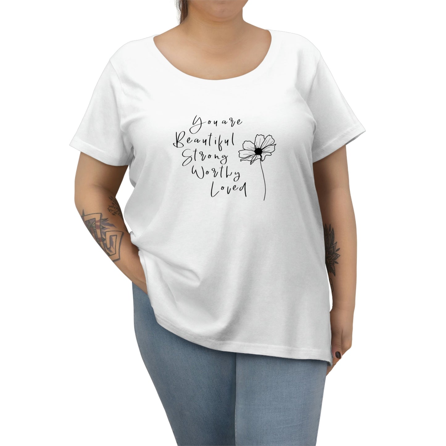 Beautiful, Strong, Worthy, Loved - Women's Curvy Tee