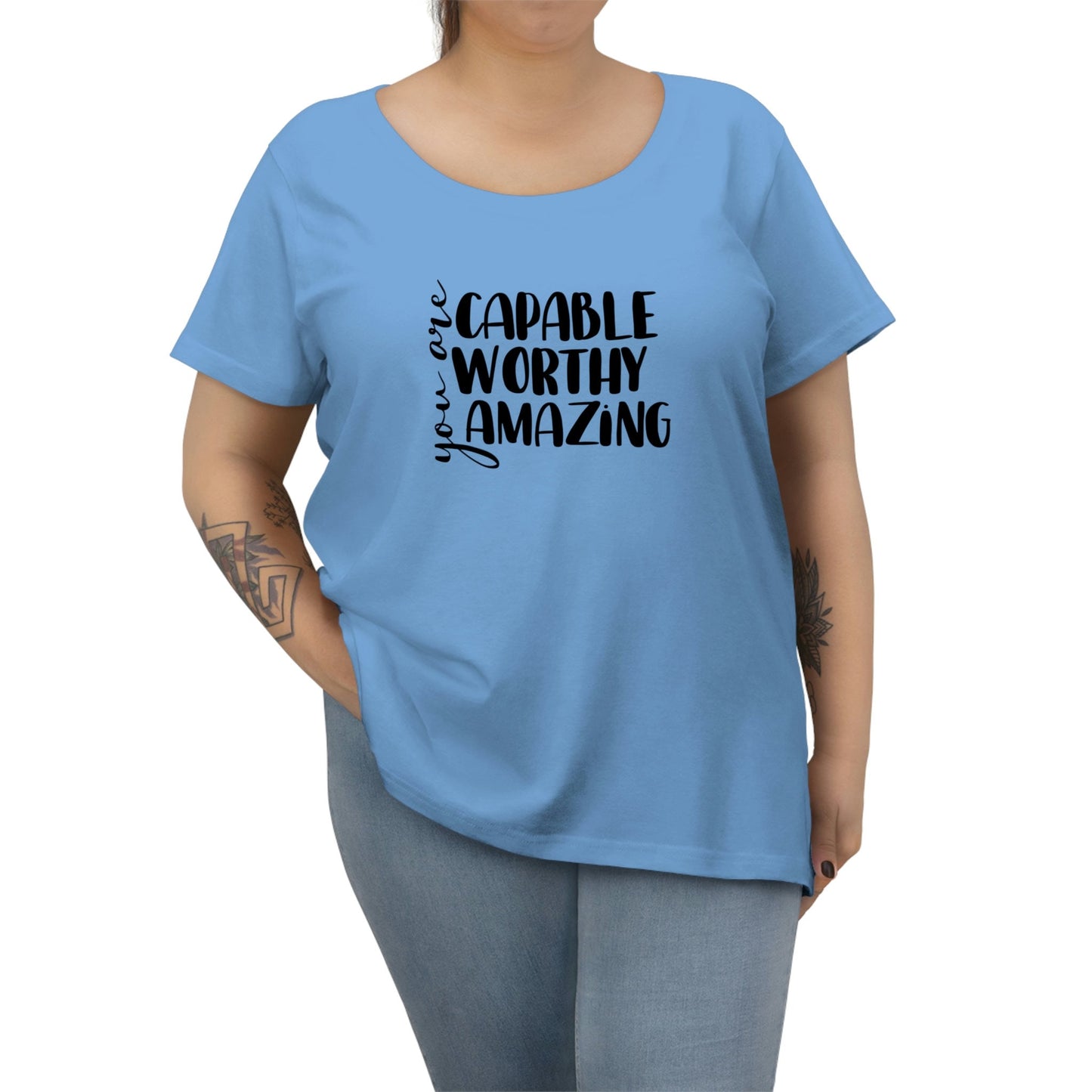 You are Capable, Worthy, Amazing - Women's Curvy Tee