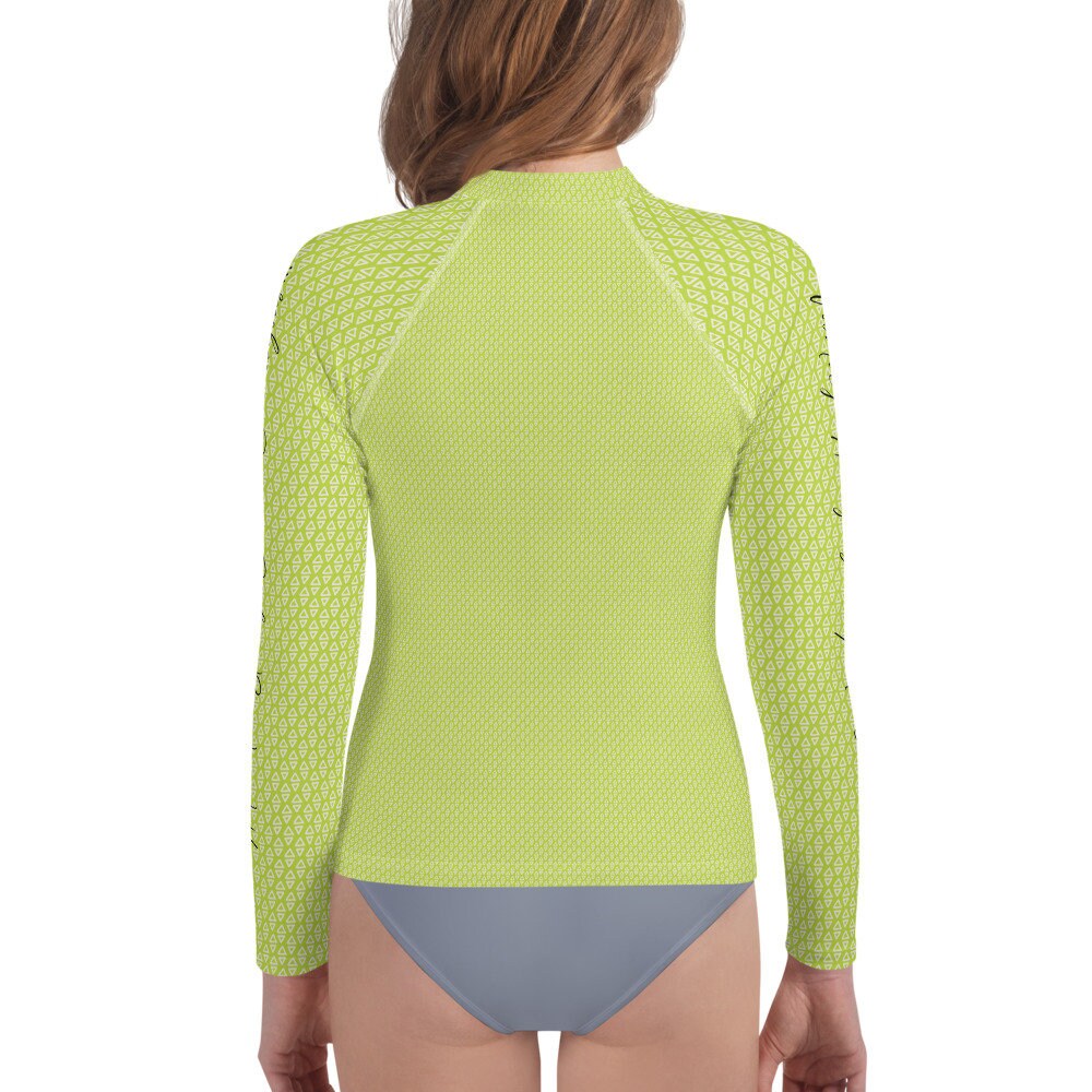 BE REAL, Not Perfect - Authentic, Strong, Brave, Courageous, Worthy, Amazing, Capable, Smart - Youth Rash Guard