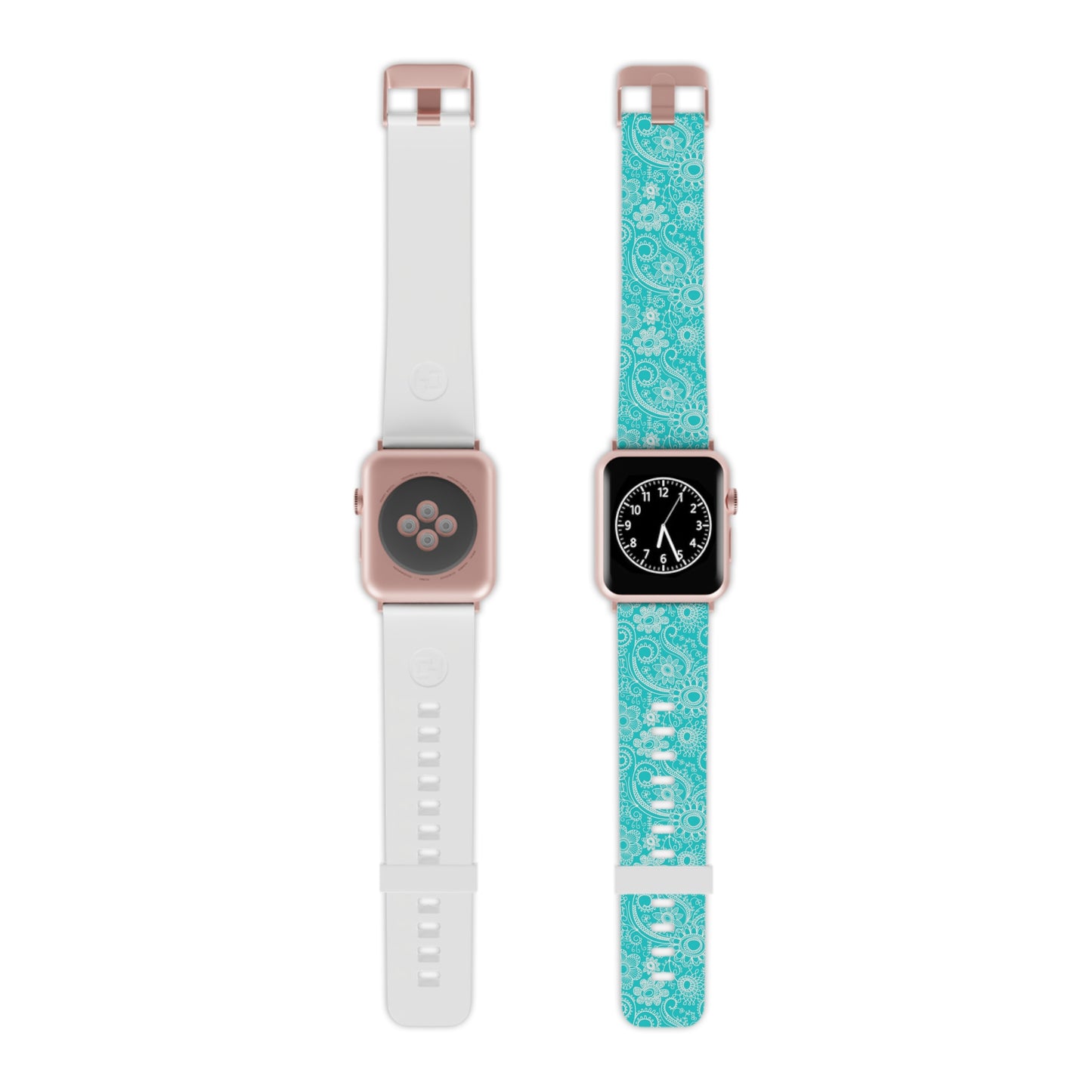 Teal and White Flowers - Watch Band for Apple Watch