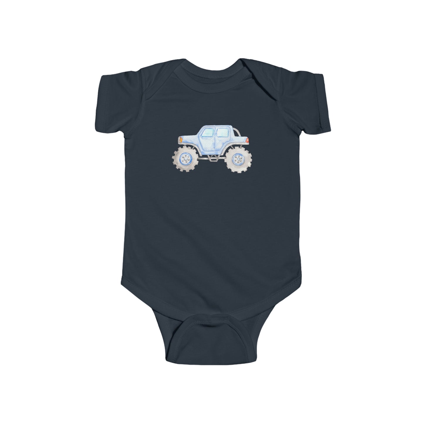 Light Blue Monster Truck - Infant Fine Jersey Bodysuit
