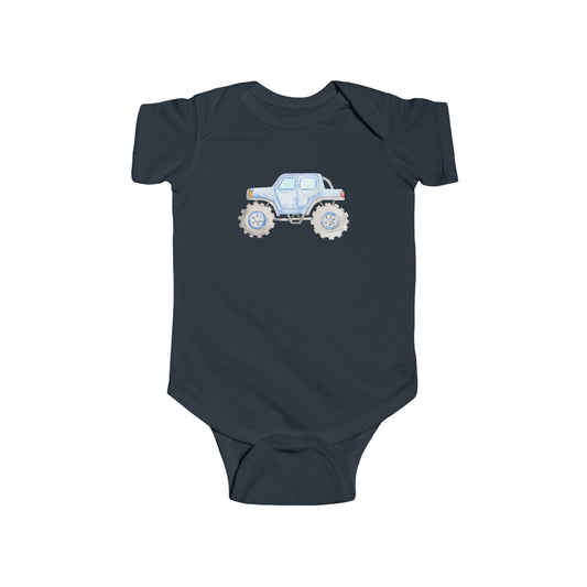 Light Blue Monster Truck - Infant Fine Jersey Bodysuit