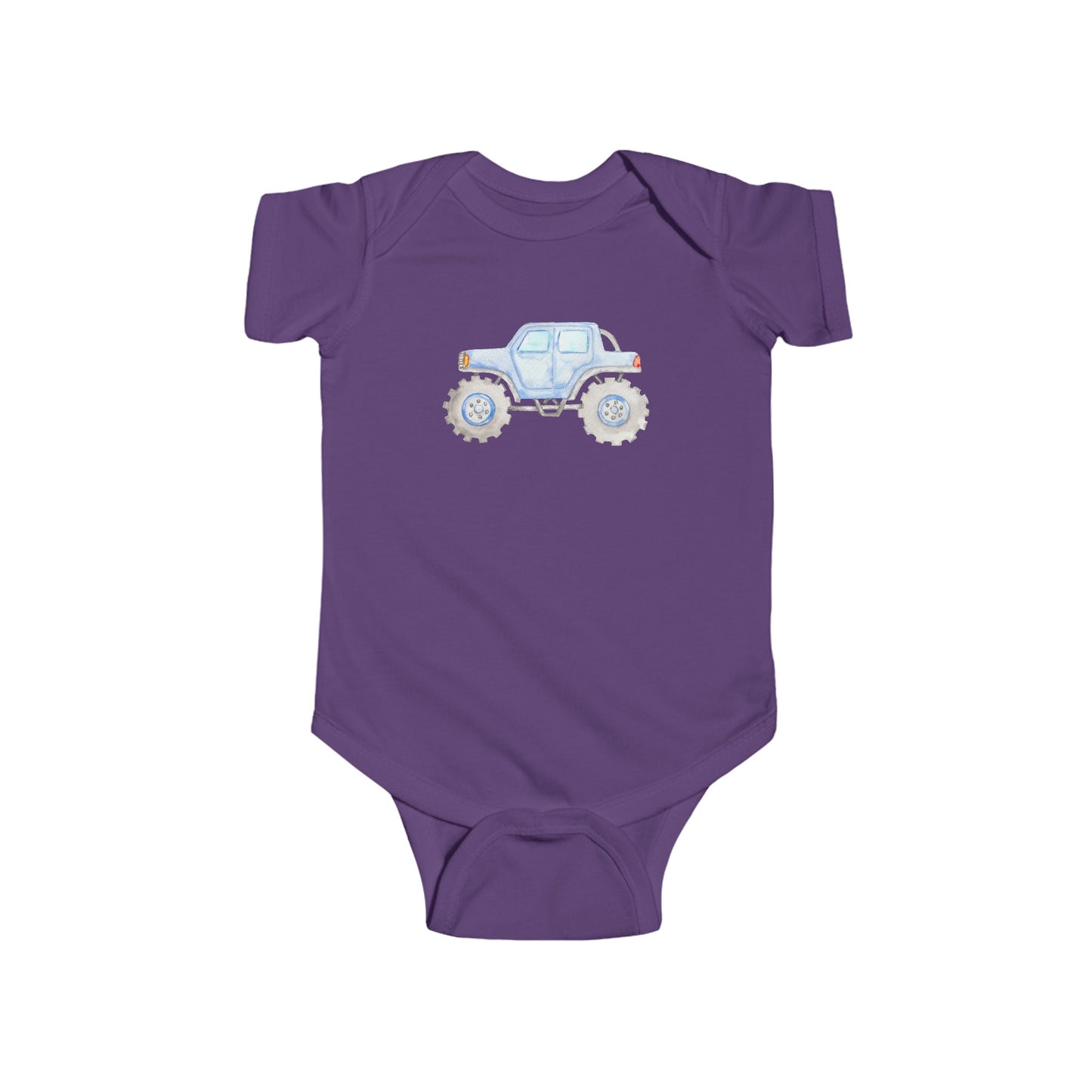 Light Blue Monster Truck - Infant Fine Jersey Bodysuit