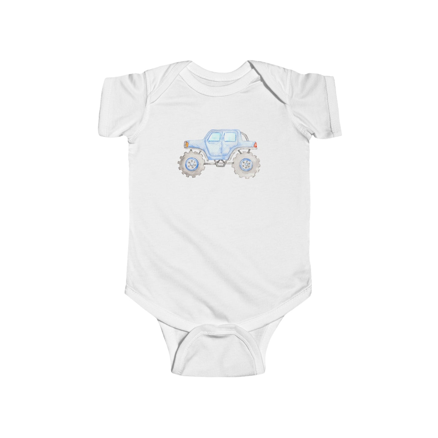 Light Blue Monster Truck - Infant Fine Jersey Bodysuit