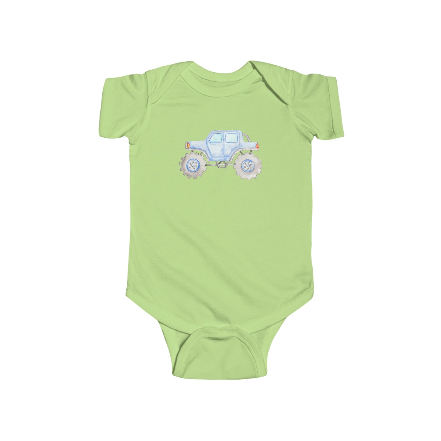 Light Blue Monster Truck - Infant Fine Jersey Bodysuit