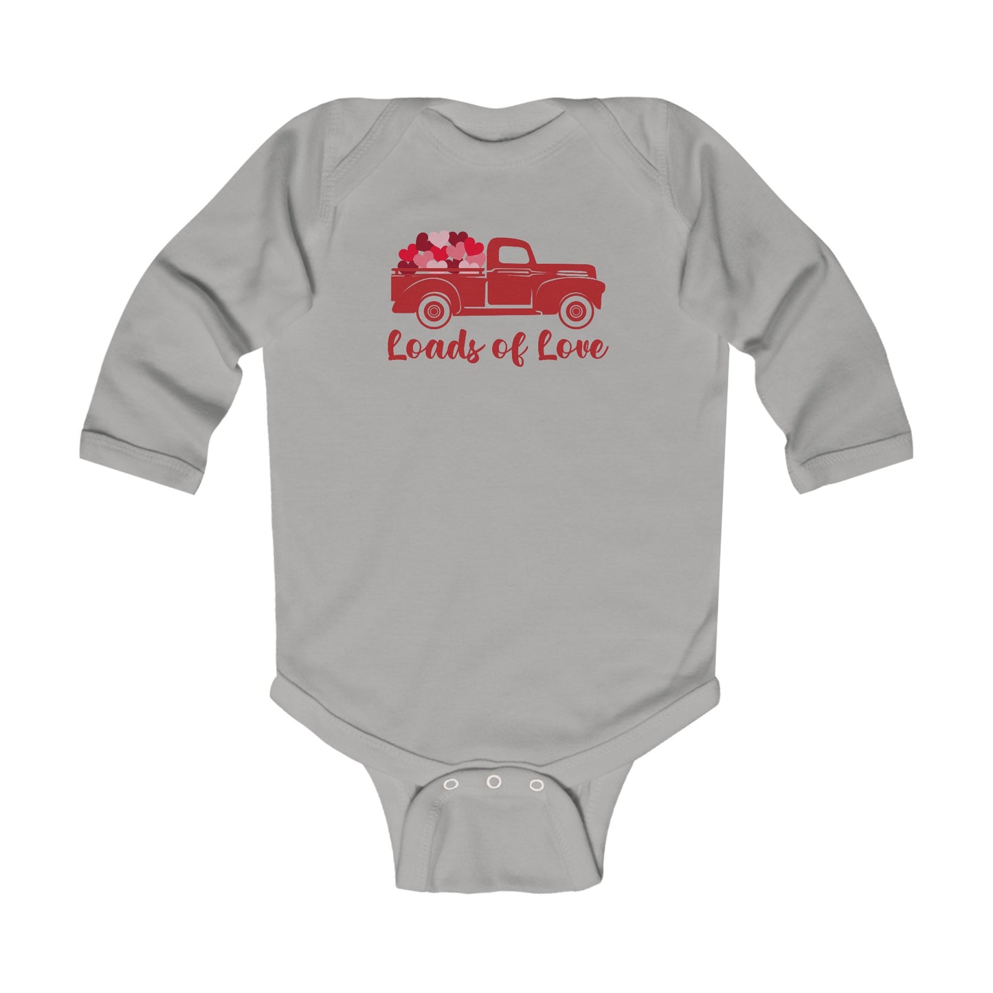 Loads of Love - Truck Filled with Hearts - Infant Long Sleeve Bodysuit