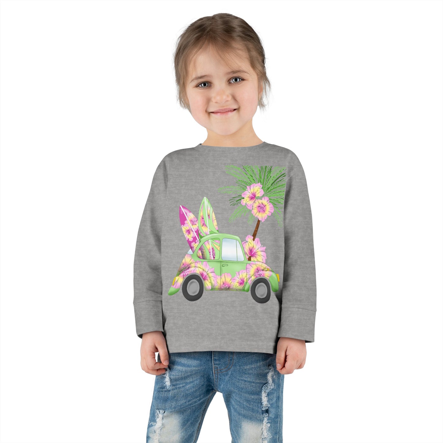 Surf's Up Green - Toddler Long Sleeve Tee