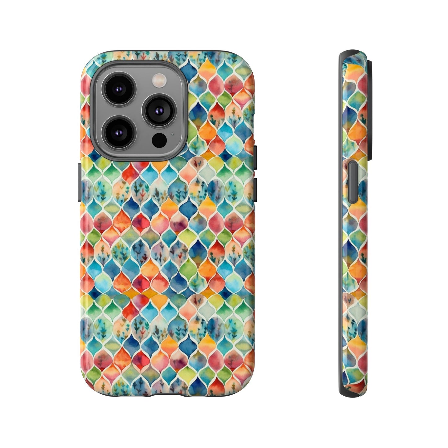 iPhone 14, 1Phone 14 Pro, iPhone 14 Plus, iPhone 14 Pro Max - Watercolor Diamonds - Tough Phone Cases