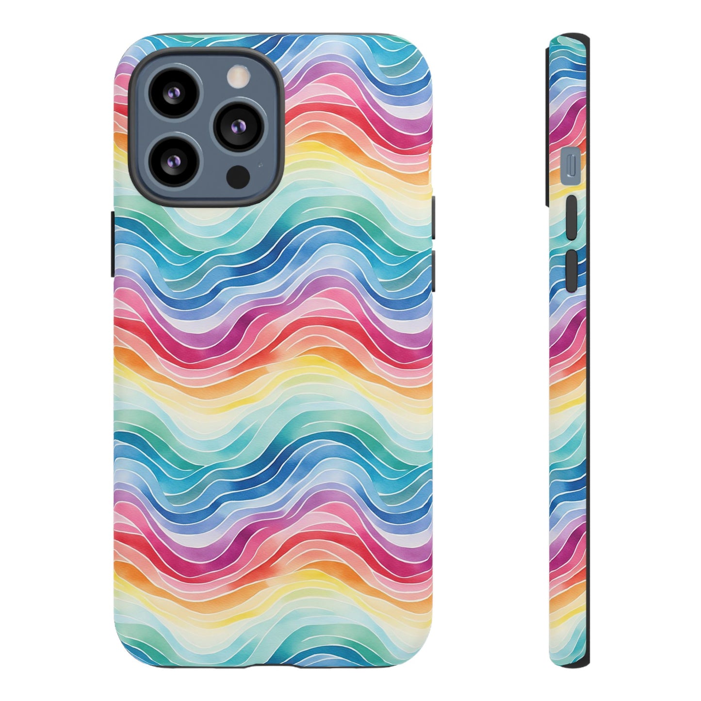 iPhone 13, 1Phone 13 Mini, iPhone 13 Pro, iPhone 13 Pro Max - Rainbow Wave - Tough Phone Cases