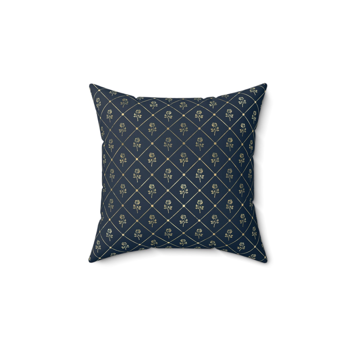 Blue and Gold Paris Pattern 11 - Faux Suede Square Pillow