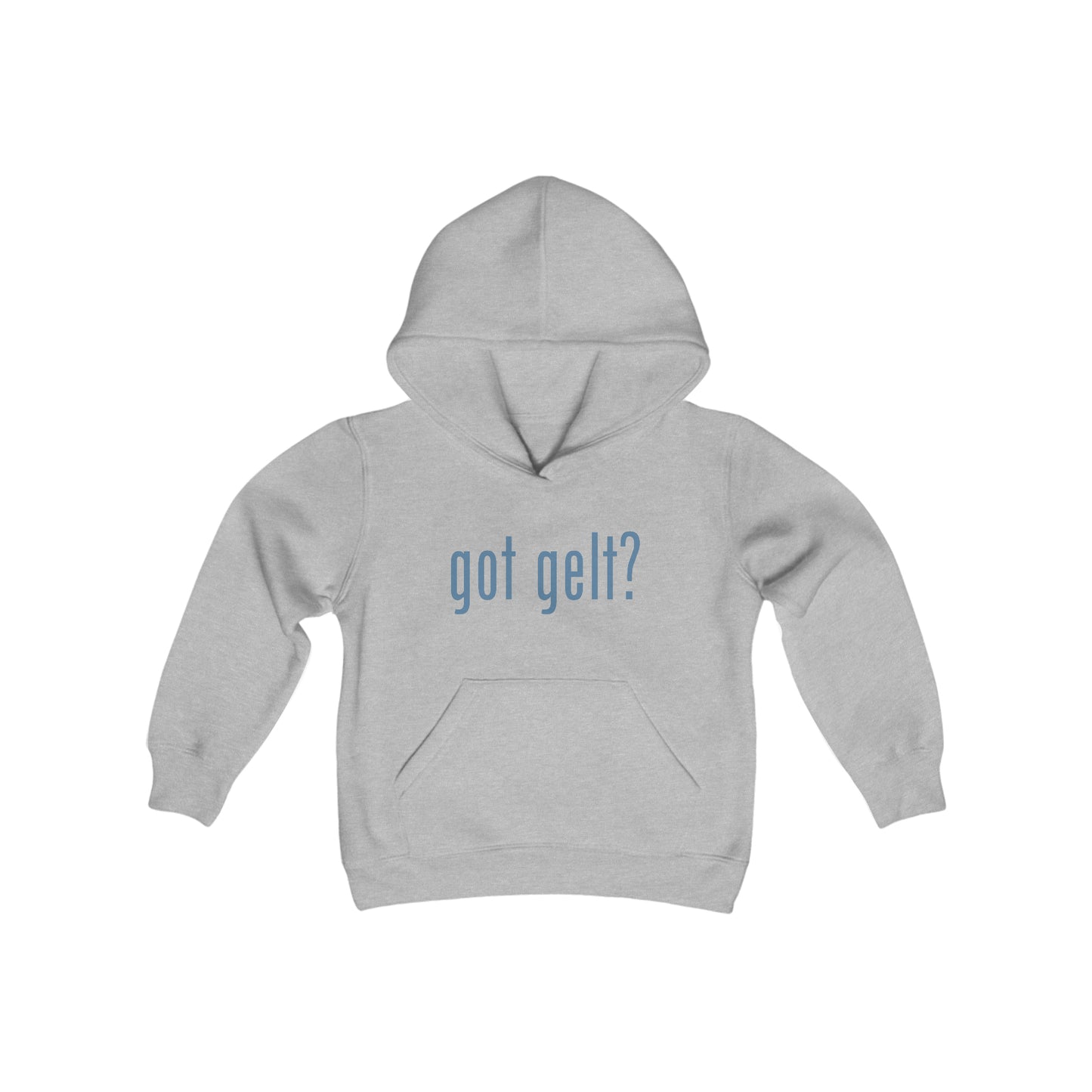 Hanukkah Saying - got gelt? - Fun Hanukkah Tshirt - Celebrate Hanukkah - Youth Heavy Blend Hooded Sweatshirt