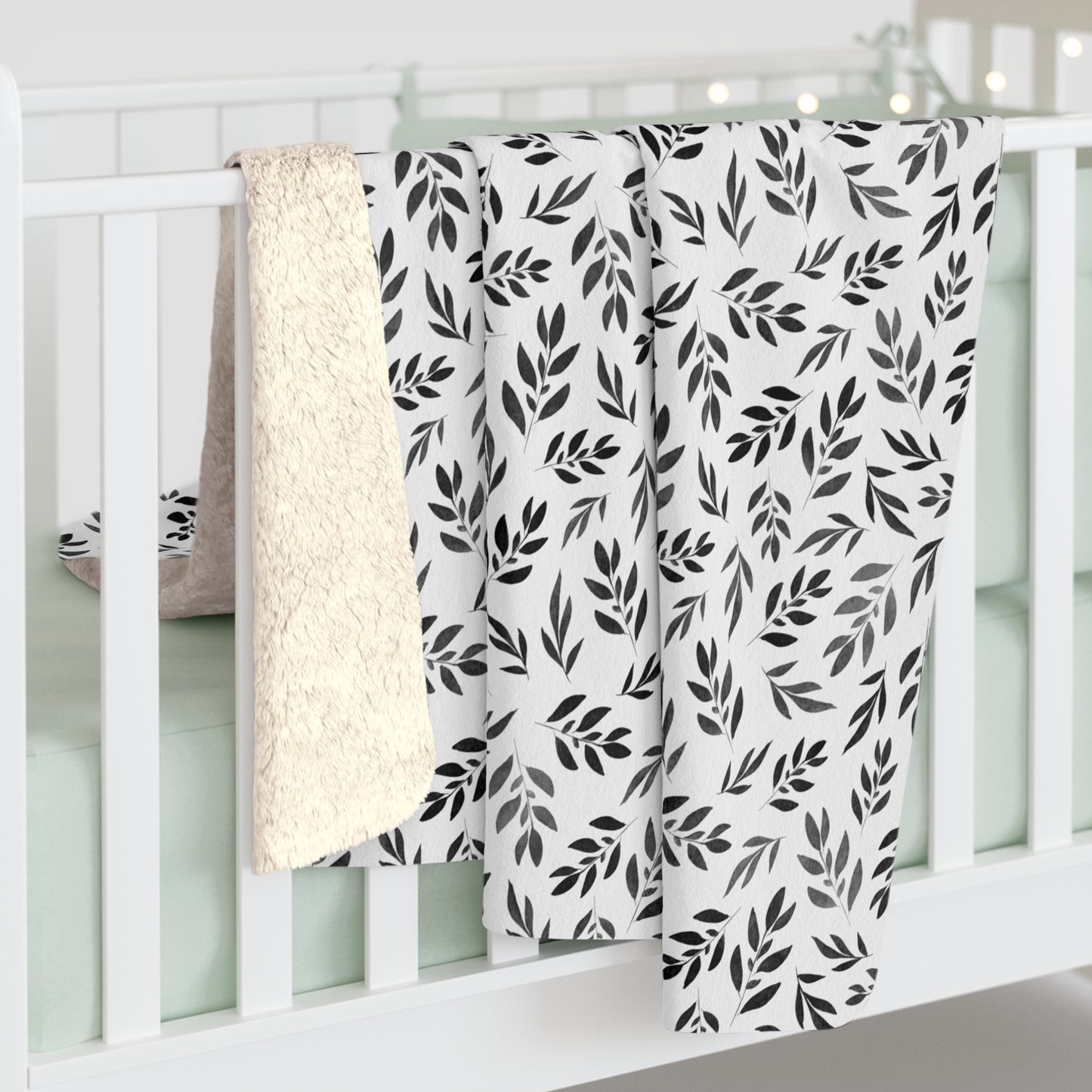 Black Watercolor 1 - Sherpa Fleece Blanket