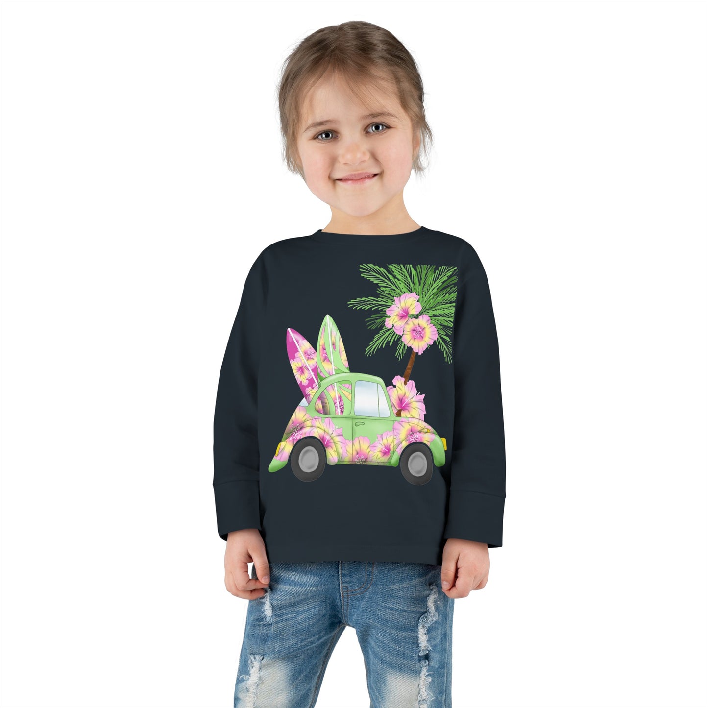 Surf's Up Green - Toddler Long Sleeve Tee