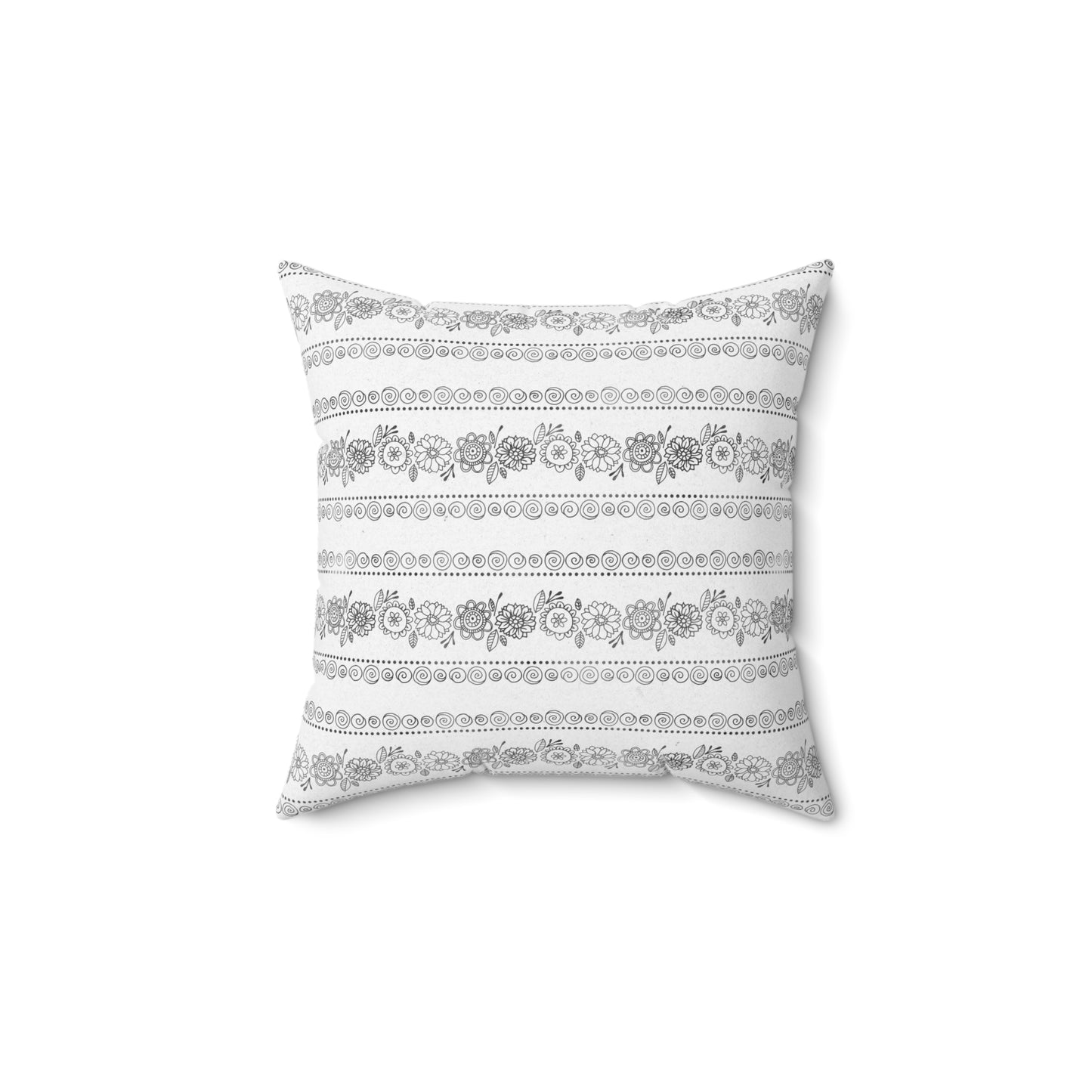 Black and White Pattern 17 - Faux Suede Square Pillow