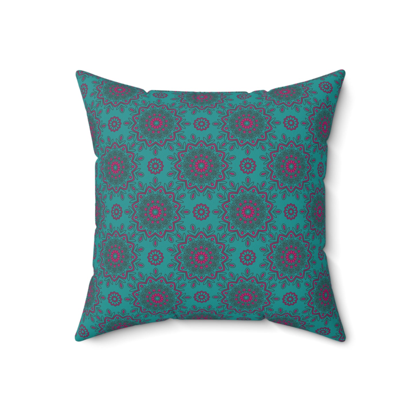 Boho Mandala Pattern 13 - Faux Suede Square Pillow