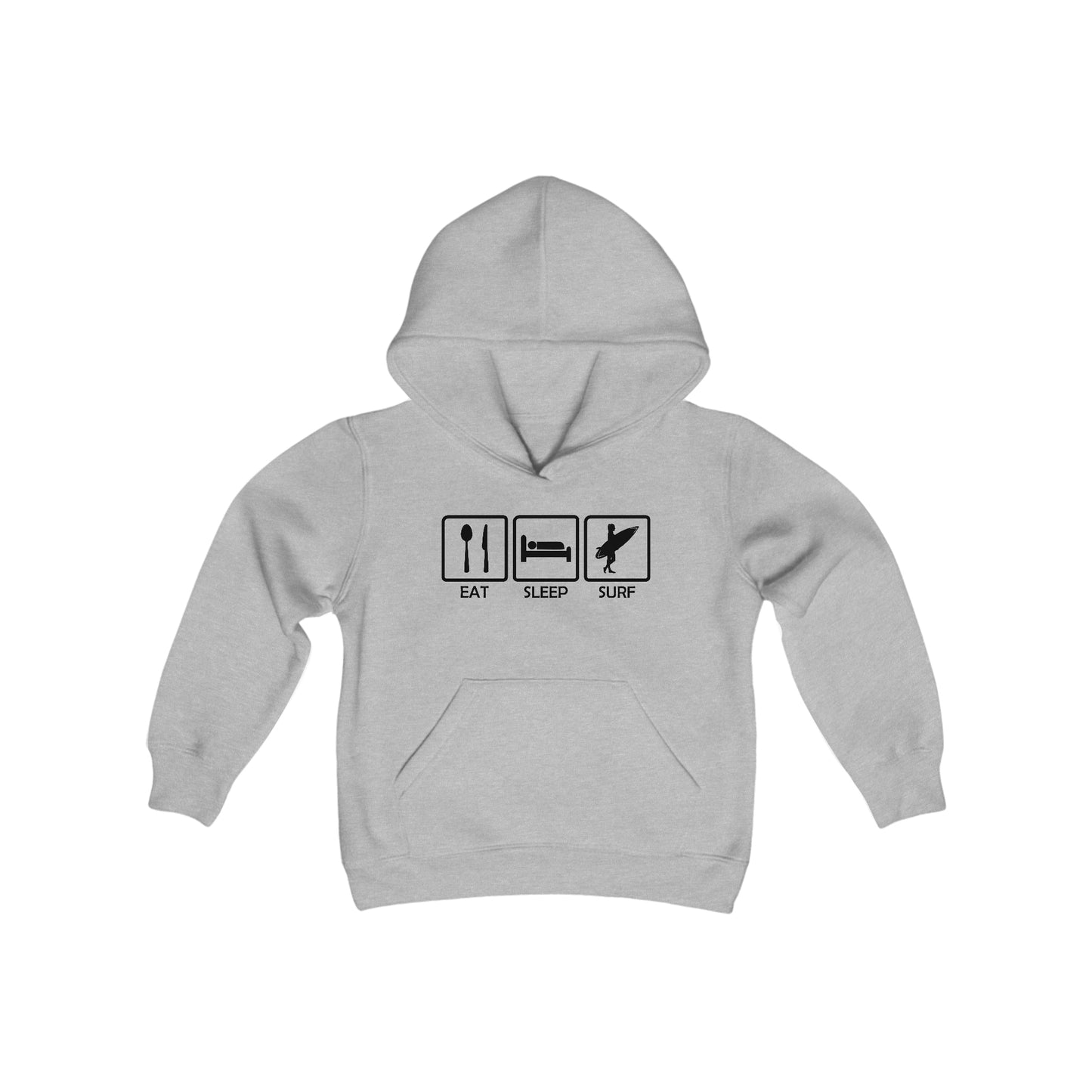 Eat, Sleep, Surf - Funny Surfing - Youth Heavy Blend Hooded Sweatshirt