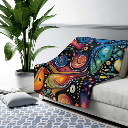 Beautiful, Cozy, Soft - Amazing Colorful Psychedelic Swirls 1.9 - Sherpa Fleece Blanket