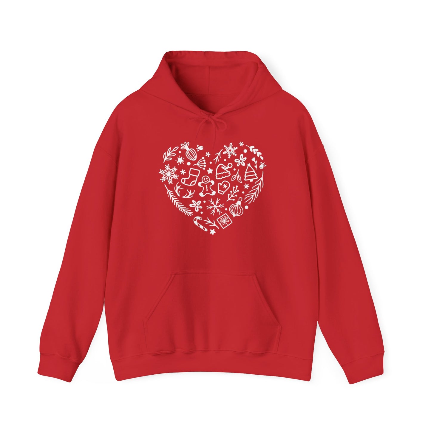 Christmas Doodles Heart - Funny Christmas - Unisex Heavy Blend™ Hooded Sweatshirt