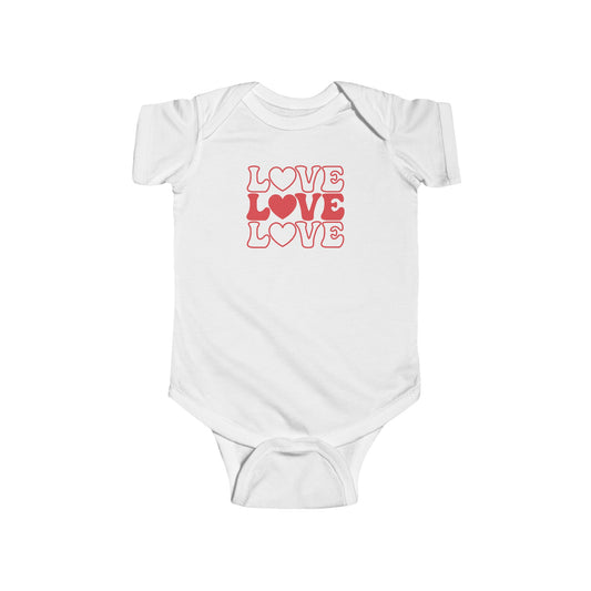 LOVE LOVE LOVE - Infant Fine Jersey Bodysuit