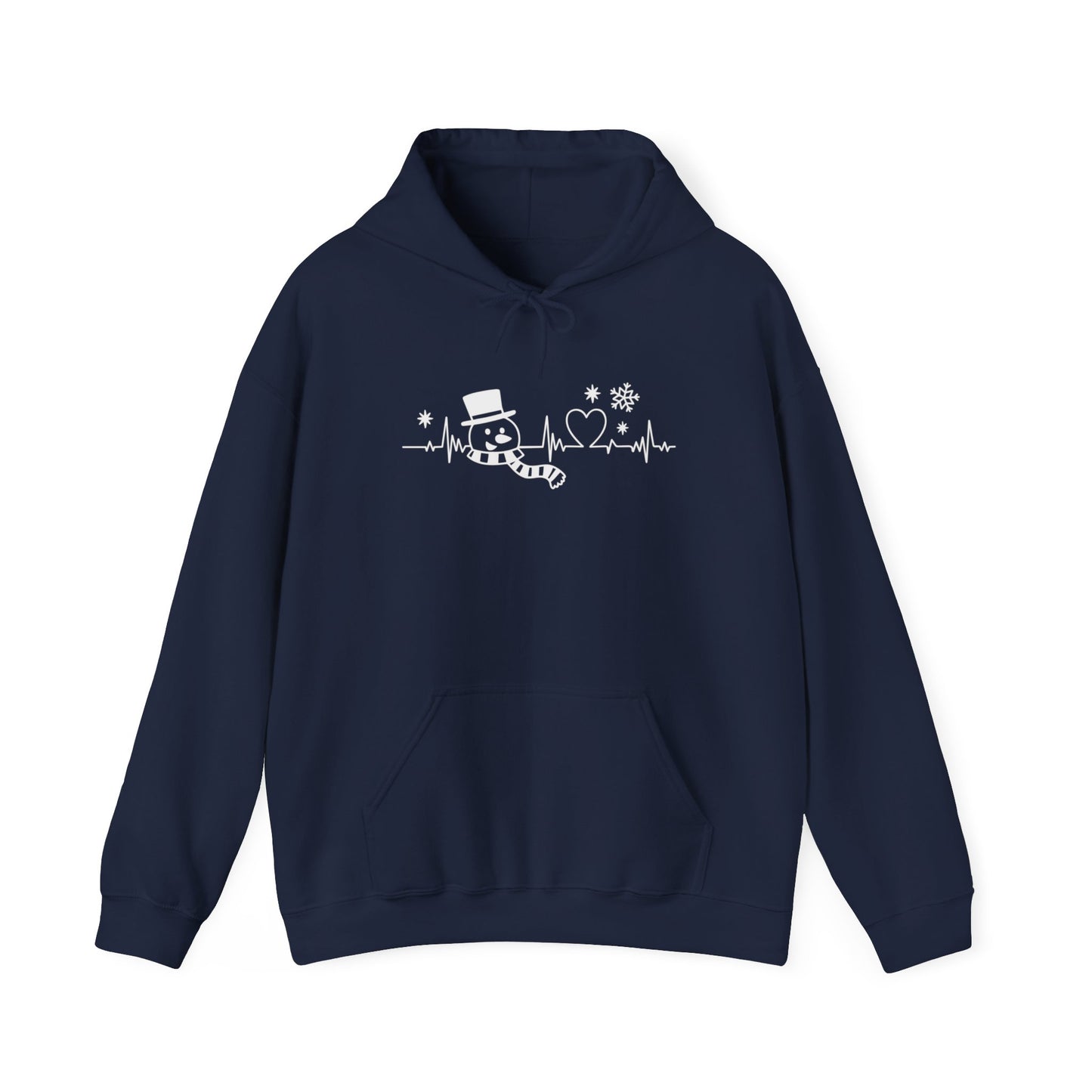 Snowman Heartbeat - Funny Christmas - Unisex Heavy Blend™ Hooded Sweatshirt