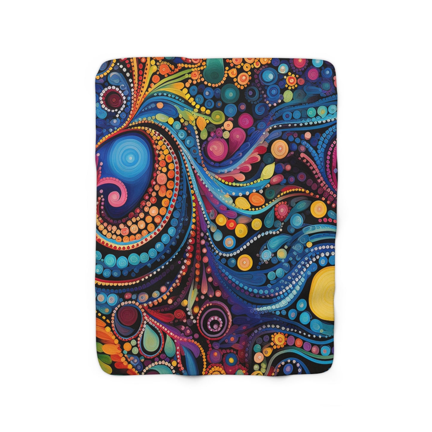 Beautiful, Cozy, Soft - Amazing Colorful Psychedelic Swirls 1.8 - Sherpa Fleece Blanket