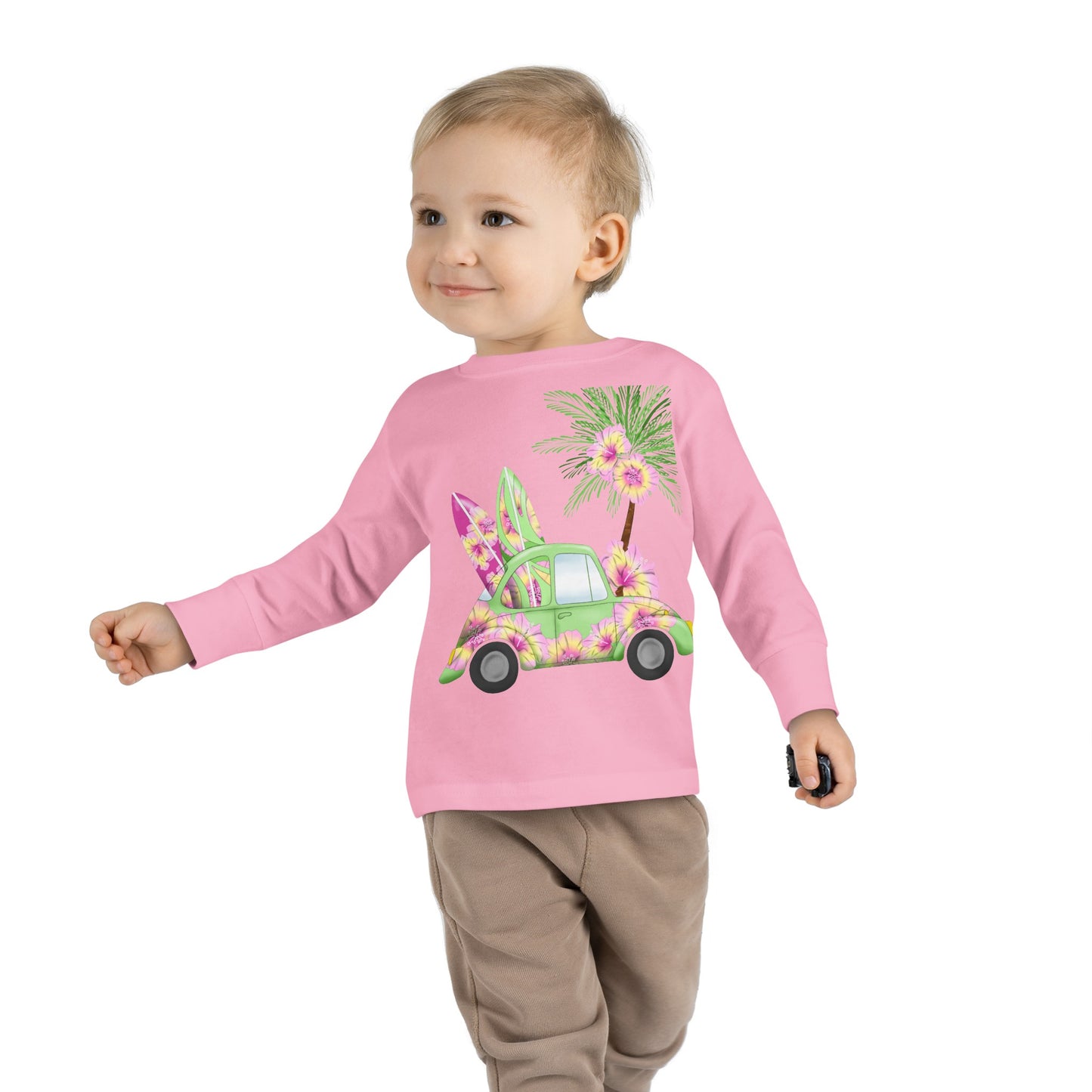 Surf's Up Green - Toddler Long Sleeve Tee